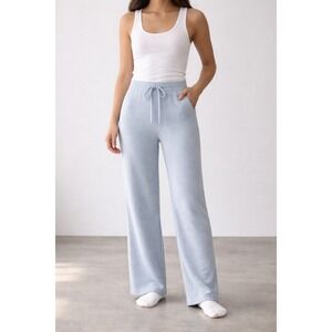 Gentle Herd Light Blue 100% Cashmere Wide Leg Lounge Pants Sz XXL (fit like L)